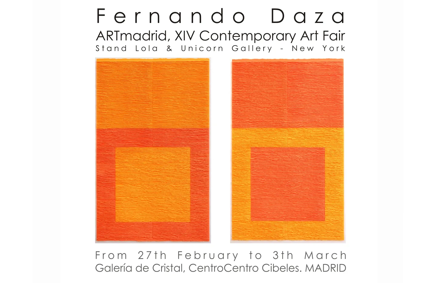 Fernando Daza Visual Artist - evento 2019 art madrid