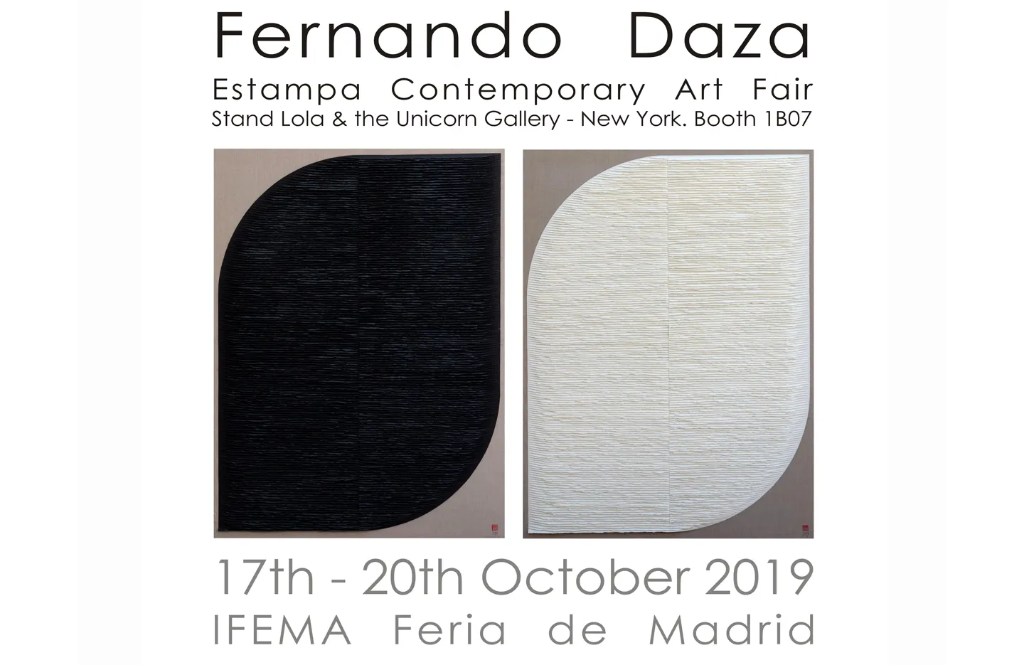 Fernando Daza Visual Artist - evento 2019 estampa contemporary